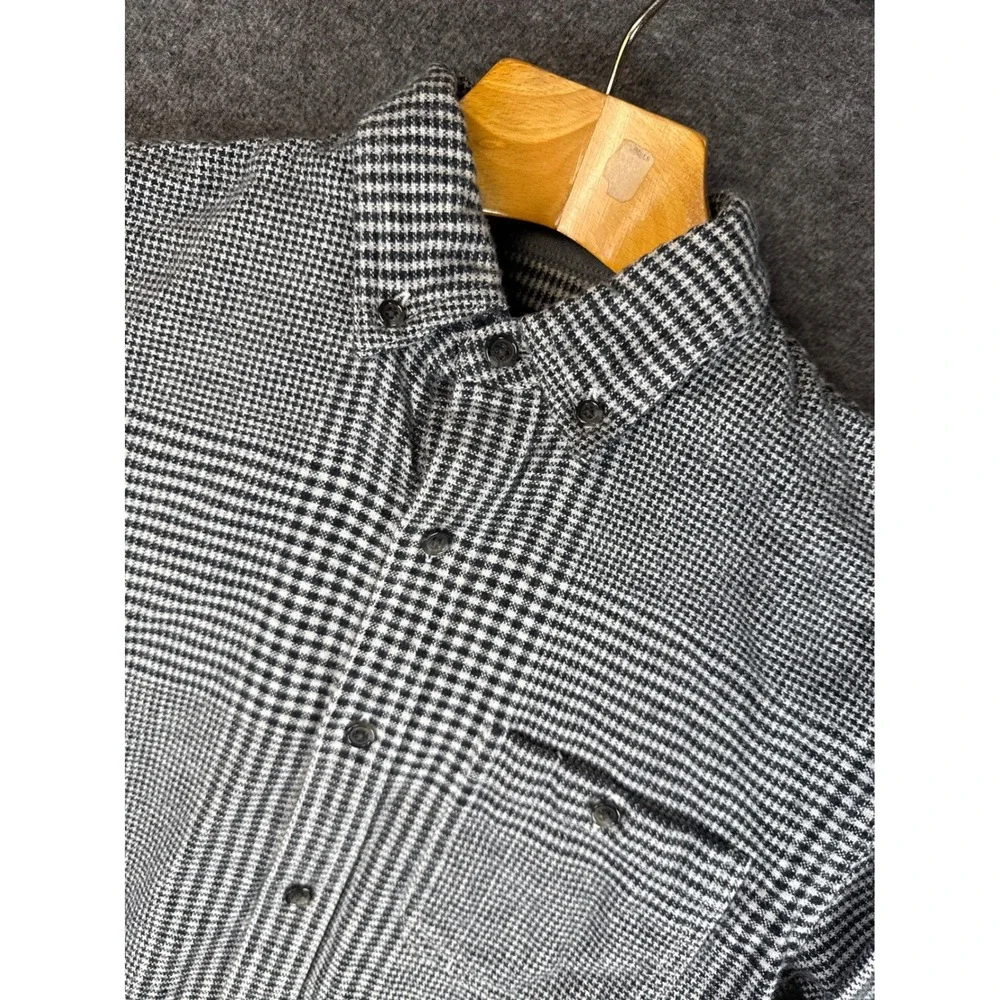 J Crew Shirt Houndstooth Mens Size S Wool Cotton Leather Elbow Patches Academia‎